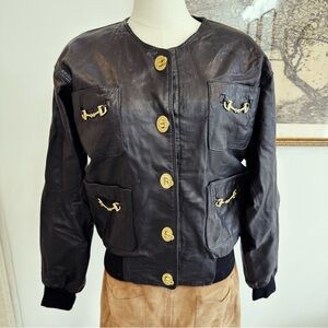 ✨ VINTAGE 1980s horsebit leather jacket